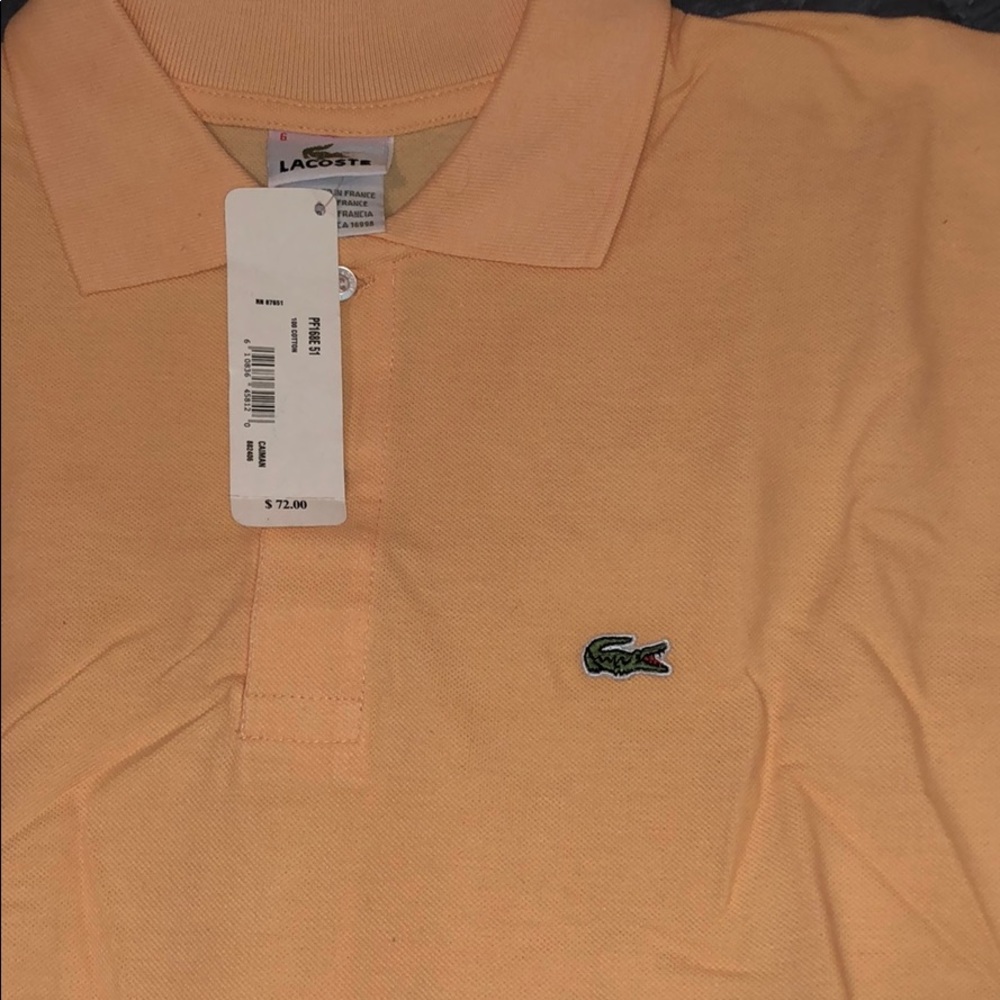 Lacoste polo pastel orange NWT